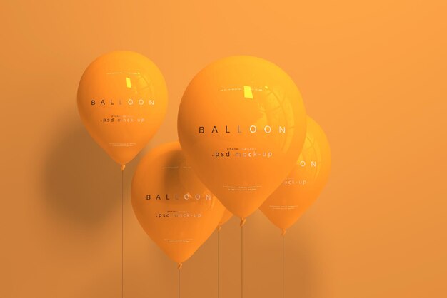 Download Free Psd Orange Balloon Mockup