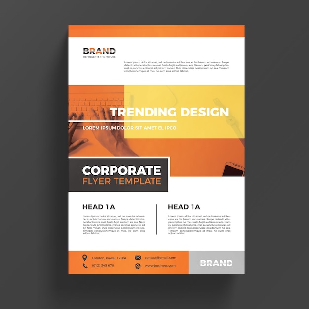 orange corporate business flyer template