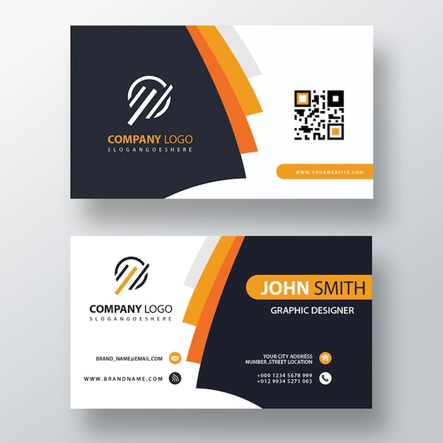 orange elegant corporate card