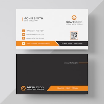 Orange elegant corporate card