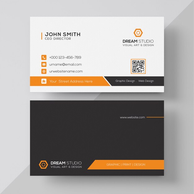 orange elegant corporate card