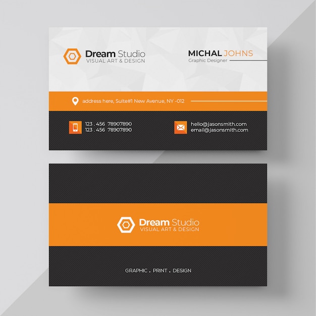 Free PSD orange elegant corporate card