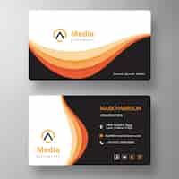 Free PSD orange elegant psd visit card