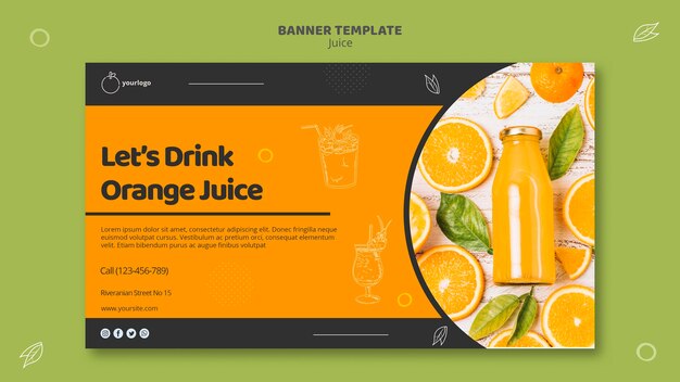 Free PSD orange juice banner template