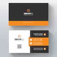 Free PSD orange shape visit card