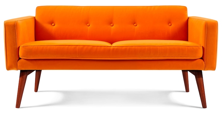 Free PSD orange sofa isolated