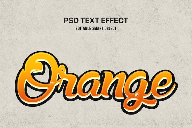 無料PSD オレンジ色のテキストスタイルの効果
