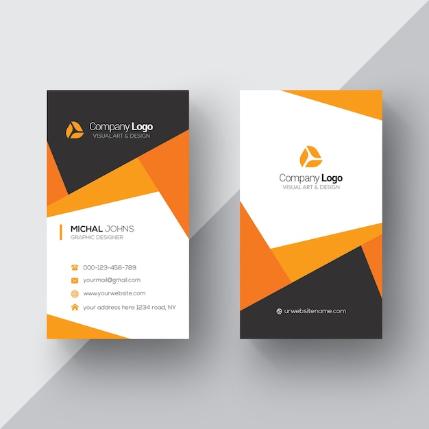 Orange and white business card