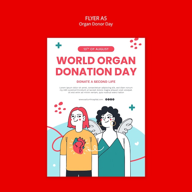 Organ donor day awareness template