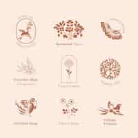 Free PSD organic branding logo psd template vintage collection