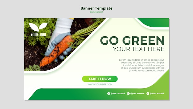 Free PSD organic carrots in dirt banner template