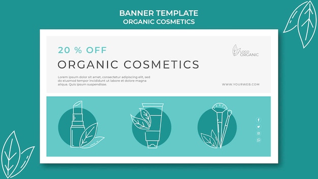 Free PSD organic cosmetics banner template