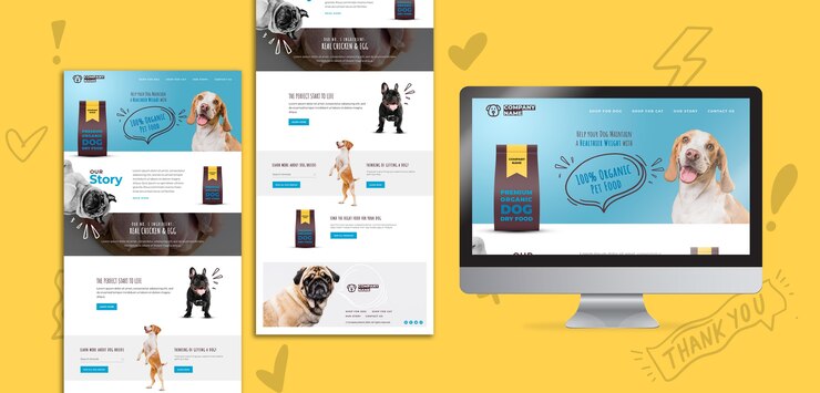 Free PSD organic dog food landing page
