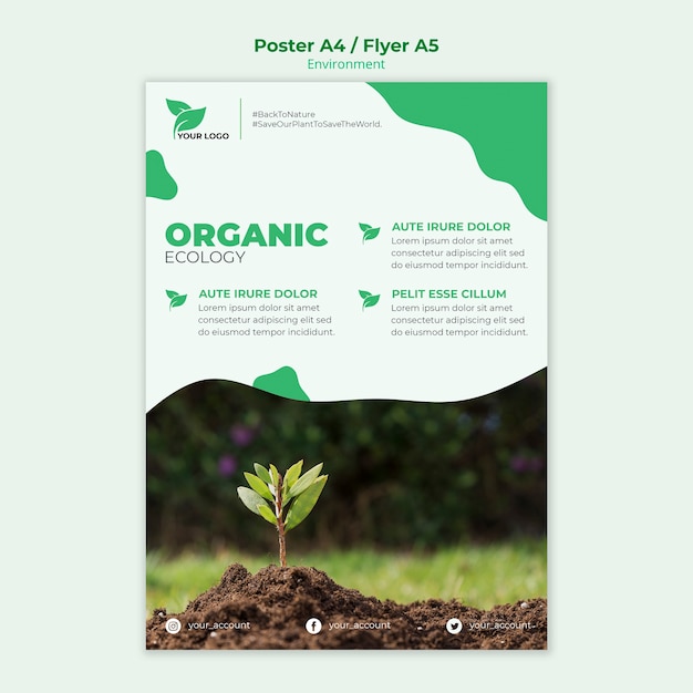 Organic ecology poster template