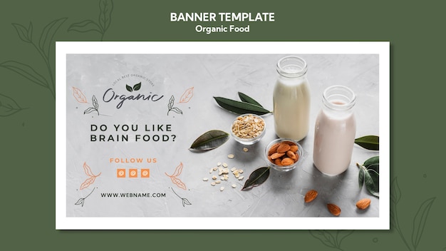 Free PSD organic food banner template