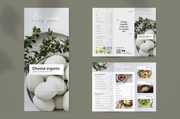 Organic food brochure template psd