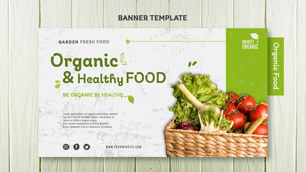 Organic food concept banner template