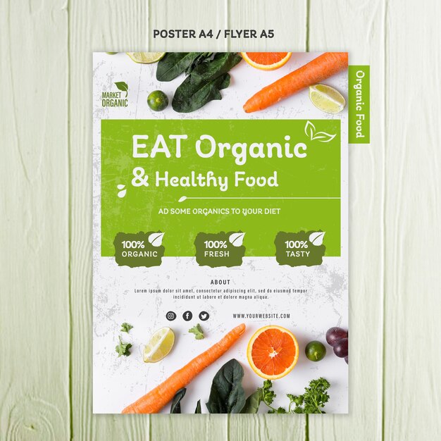 organic food concept flyer template