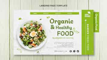 Free PSD organic food concept landing page template