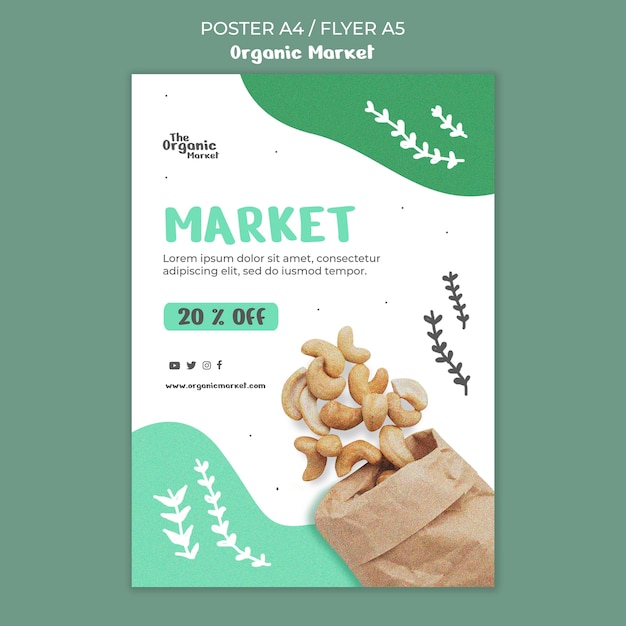 Free PSD organic food poster template