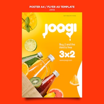 Organic juice poster template