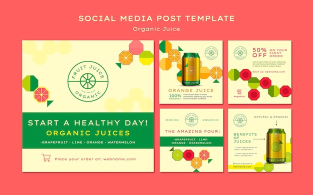 Free PSD organic juice social media post