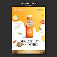 Free PSD organic smoothies template flyer