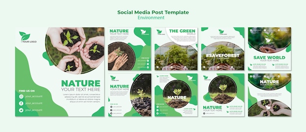 Free PSD organic social media post template