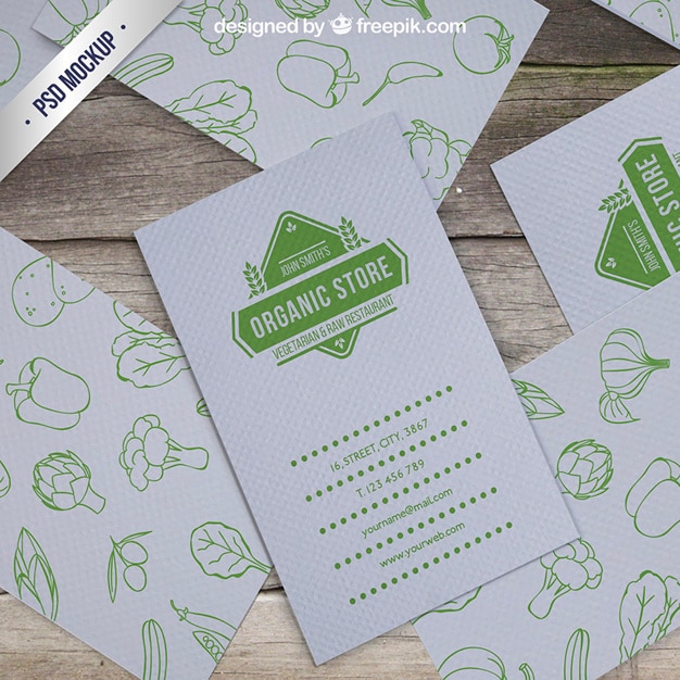 Free PSD organic store card mockup