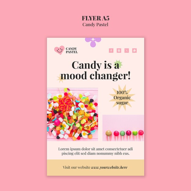 organic sugar candy pastel template
