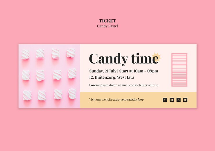 Free PSD organic sugar candy pastel template