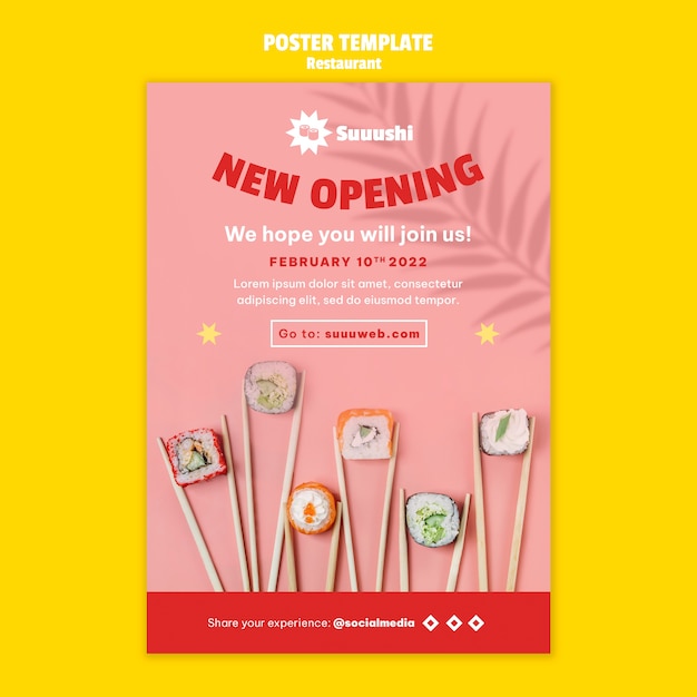 Free PSD oriental restaurant poster template