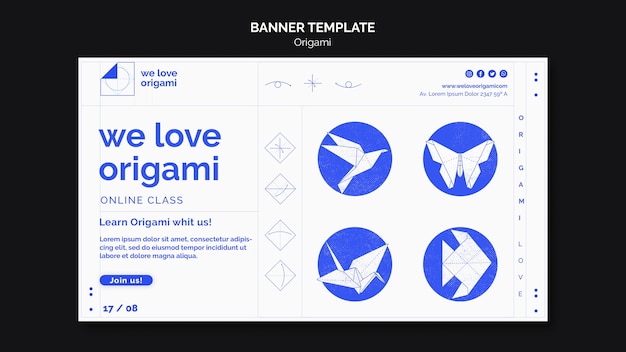 Origami banner template concept