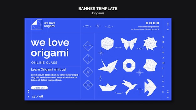 Free PSD origami banner template theme