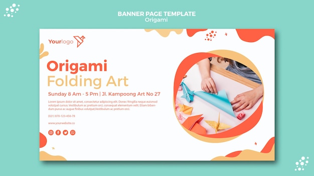 PSD gratuito tema modello banner origami