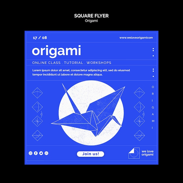 Free PSD origami flyer design