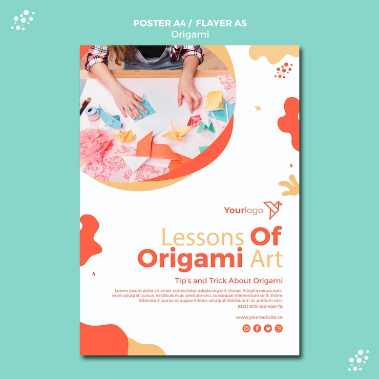 Free PSD origami poster design