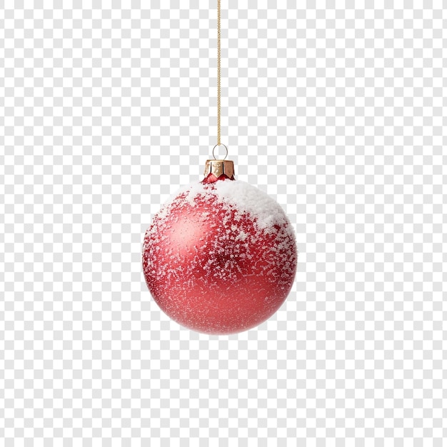 無料PSD 透明な背景に隔離されたクリスマスの間に雪に吊るされた装飾品