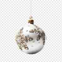 Free PSD ornament hanging in snow during christmas isolated on transparent background