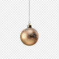 Free PSD ornament hanging in snow during christmas isolated on transparent background