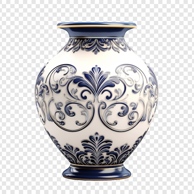 Ornamental vase isolated on transparent background