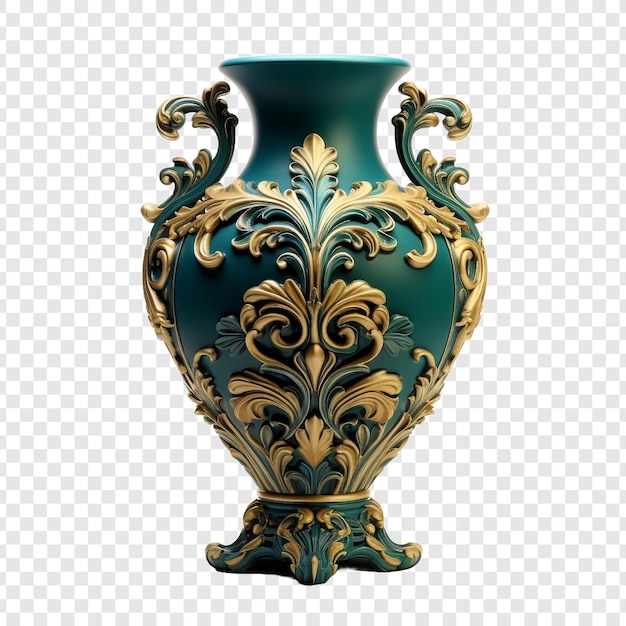 Vaso ornamentale isolato su sfondo trasparente