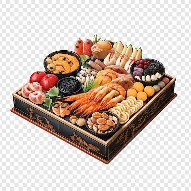 Free PSD osechi ryori isolated on transparent background