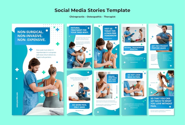 Free PSD osteopathy social media stories template