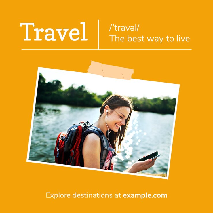 Free PSD outdoor adventure template psd for social media post