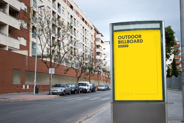 Free PSD outdoor billboard in city