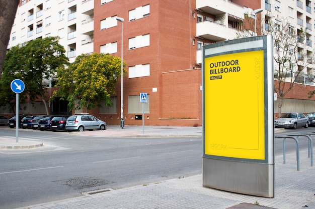 Free PSD outdoor billboard in city