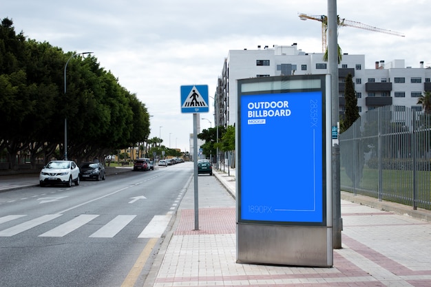 Outdoor Billboard Next to Park Free PSD Download