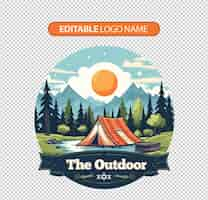 Free PSD outdoor camping logo isolated on background