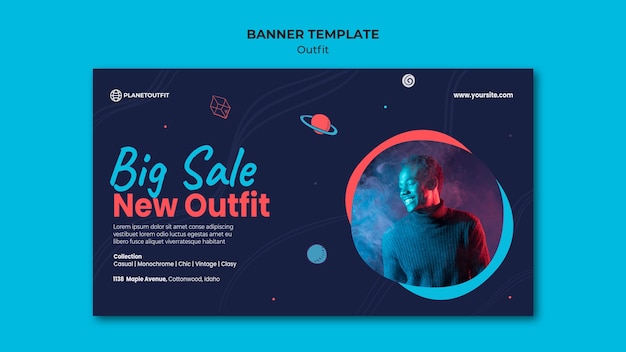 Free PSD outfit concept banner template